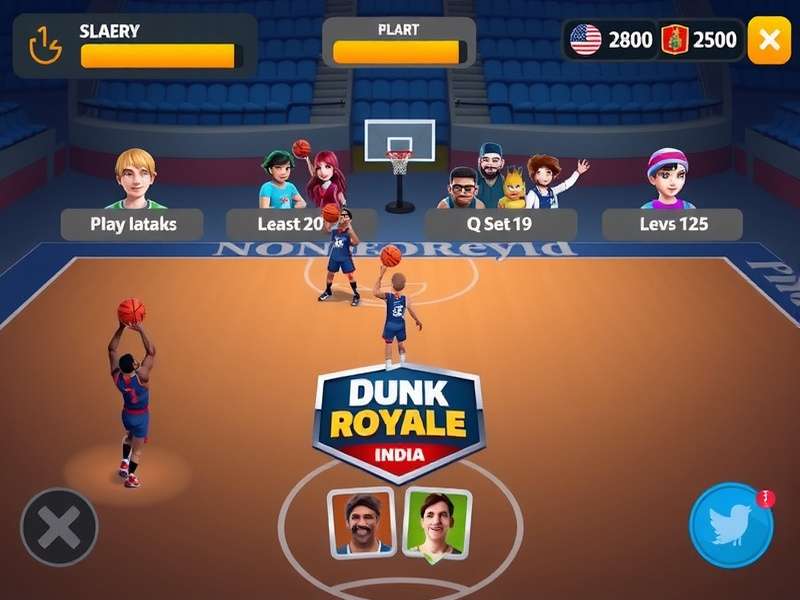 Dunk Royale India gameplay screenshot showing basketball action